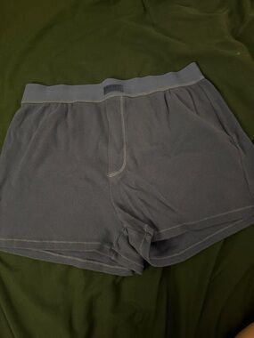 SKIMS Ribbed Boxer Shorts in Slate Blue